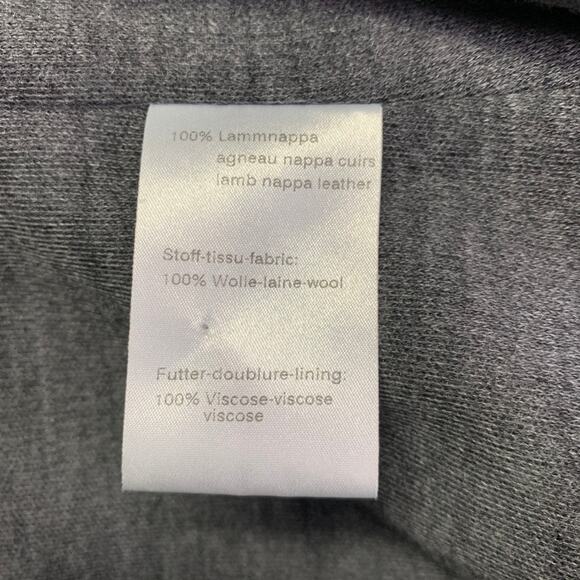 AKRIS Size 4 Black Wool Lambskin Leather Snaps Jacket - Picture 9 of 11